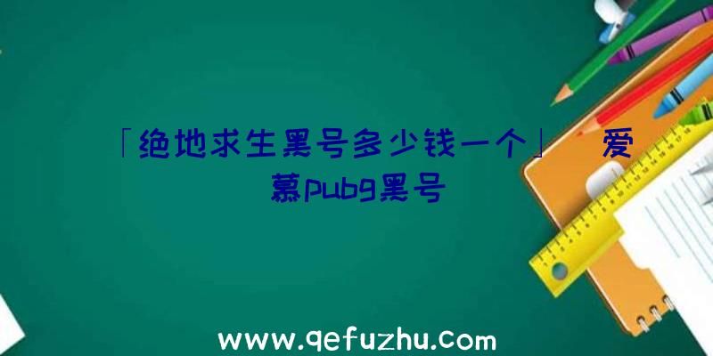 「绝地求生黑号多少钱一个」|爱慕pubg黑号